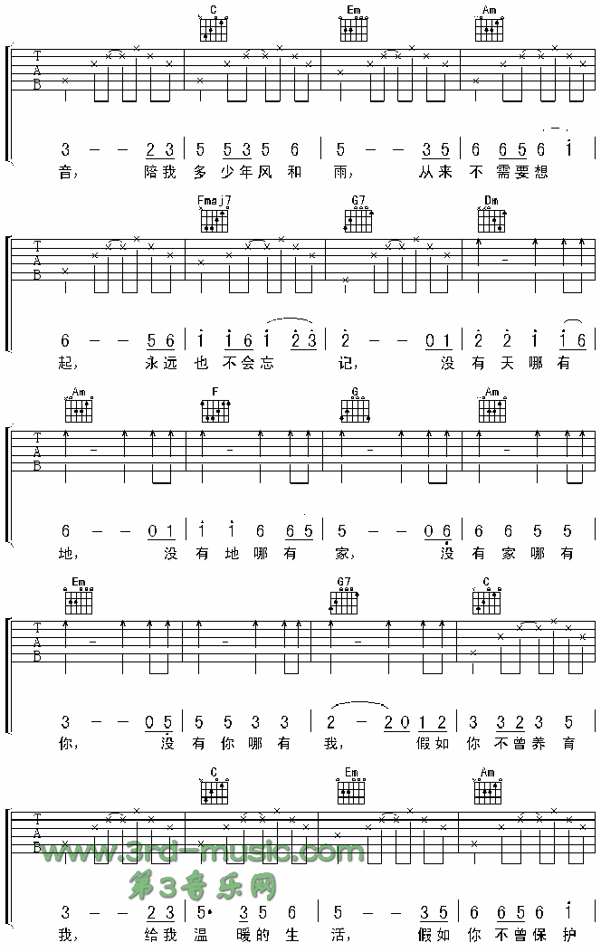 酒干淌卖无(《搭错车》主题曲) 吉他谱 第2页