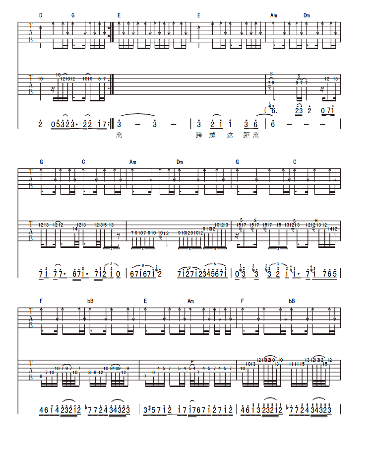 距离吉他谱 第3页