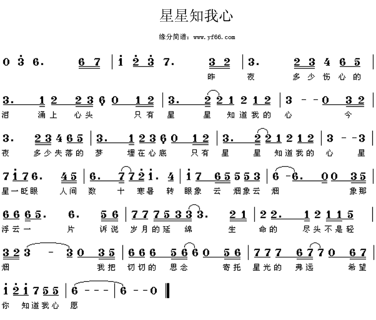 星星知我心吉他谱 第1页