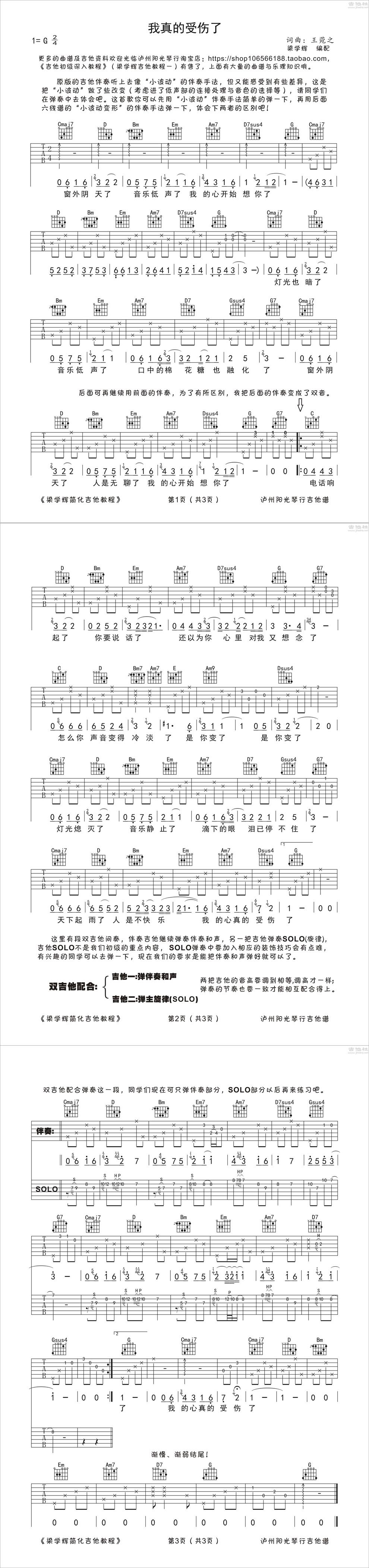 我真的受伤了 双吉他谱 第1页