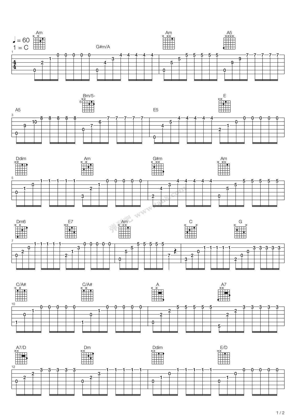 古典 古典吉他卡尔卡西25首练习曲>古典吉他卡尔卡西25首练习