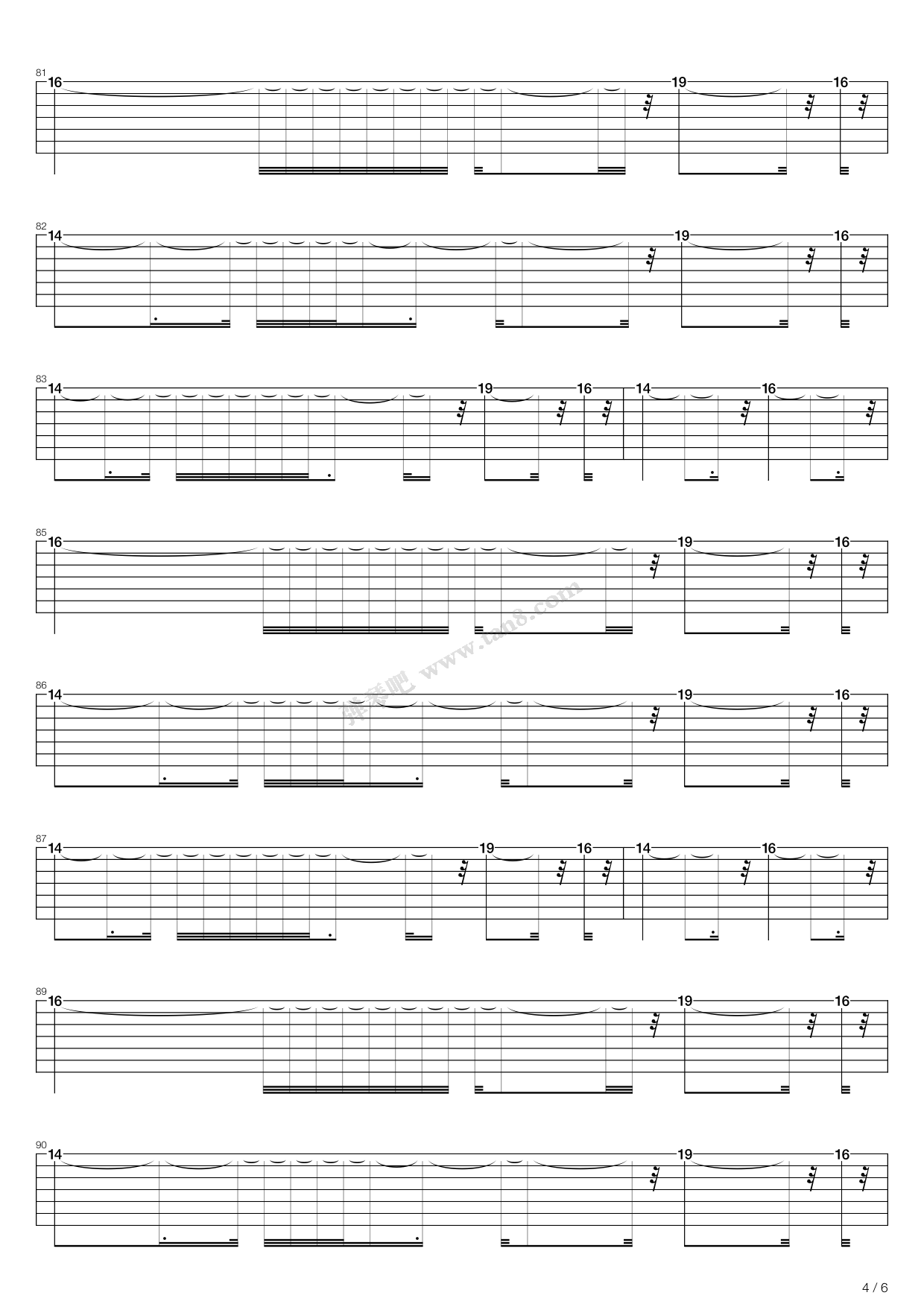 《counting Stars》,one Republic（六线谱 调六线吉他谱-虫虫吉他谱免费下载