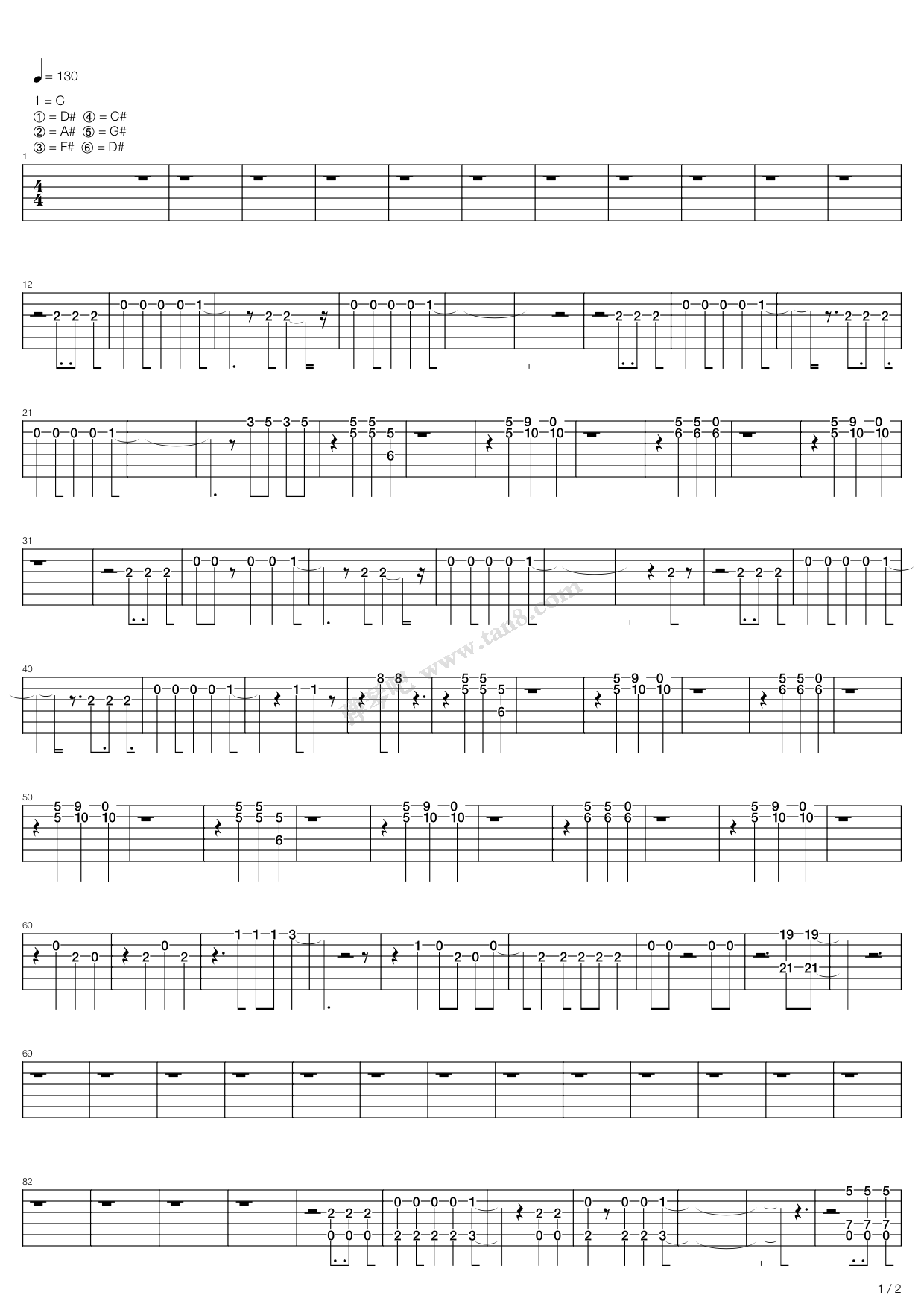 《Kiss - Charisma》,Kiss（六线谱 调和弦TXT吉他谱-虫虫吉他谱免费下载