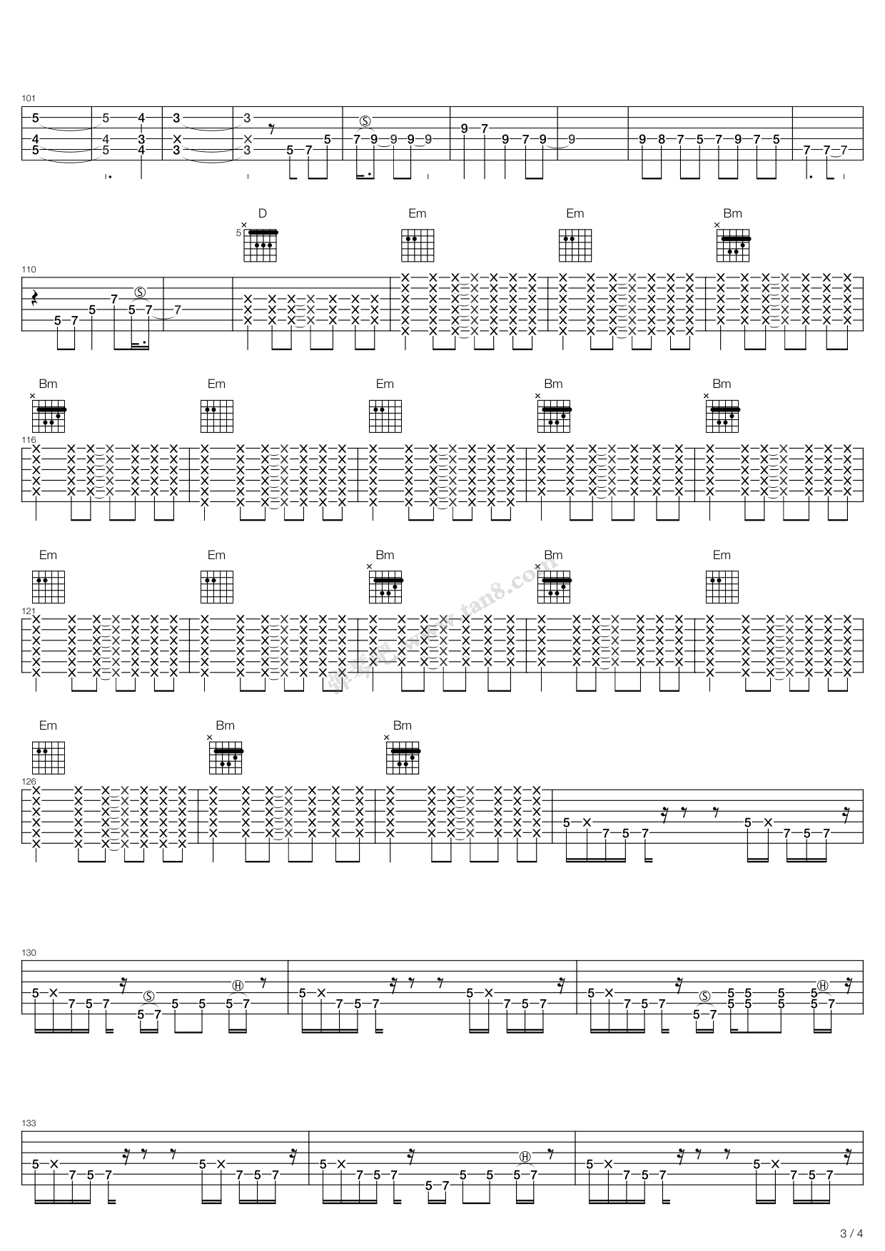 beyond-雾 吉他谱-虫虫吉他谱免费下载