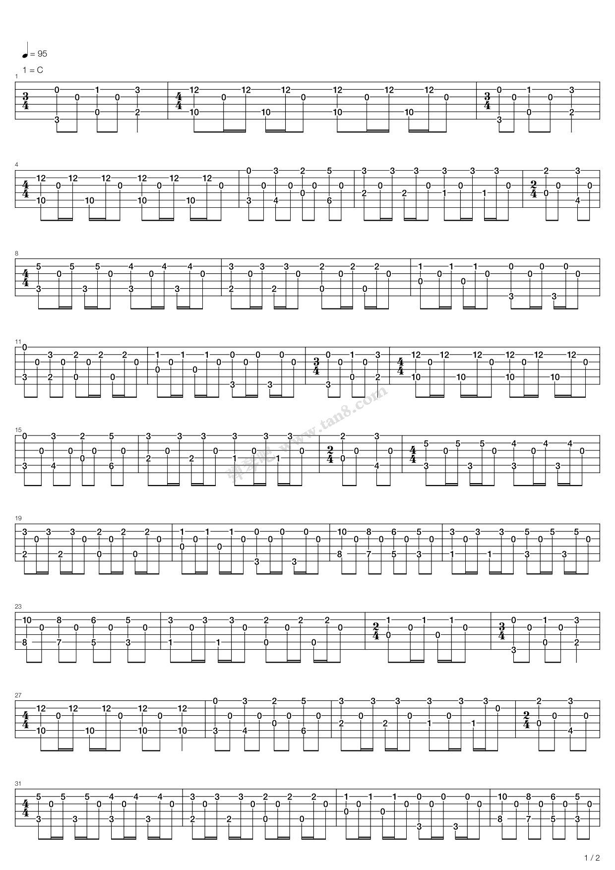 《beatles (the) - blackbird》,beatles披头士乐队(六线谱 吉他谱