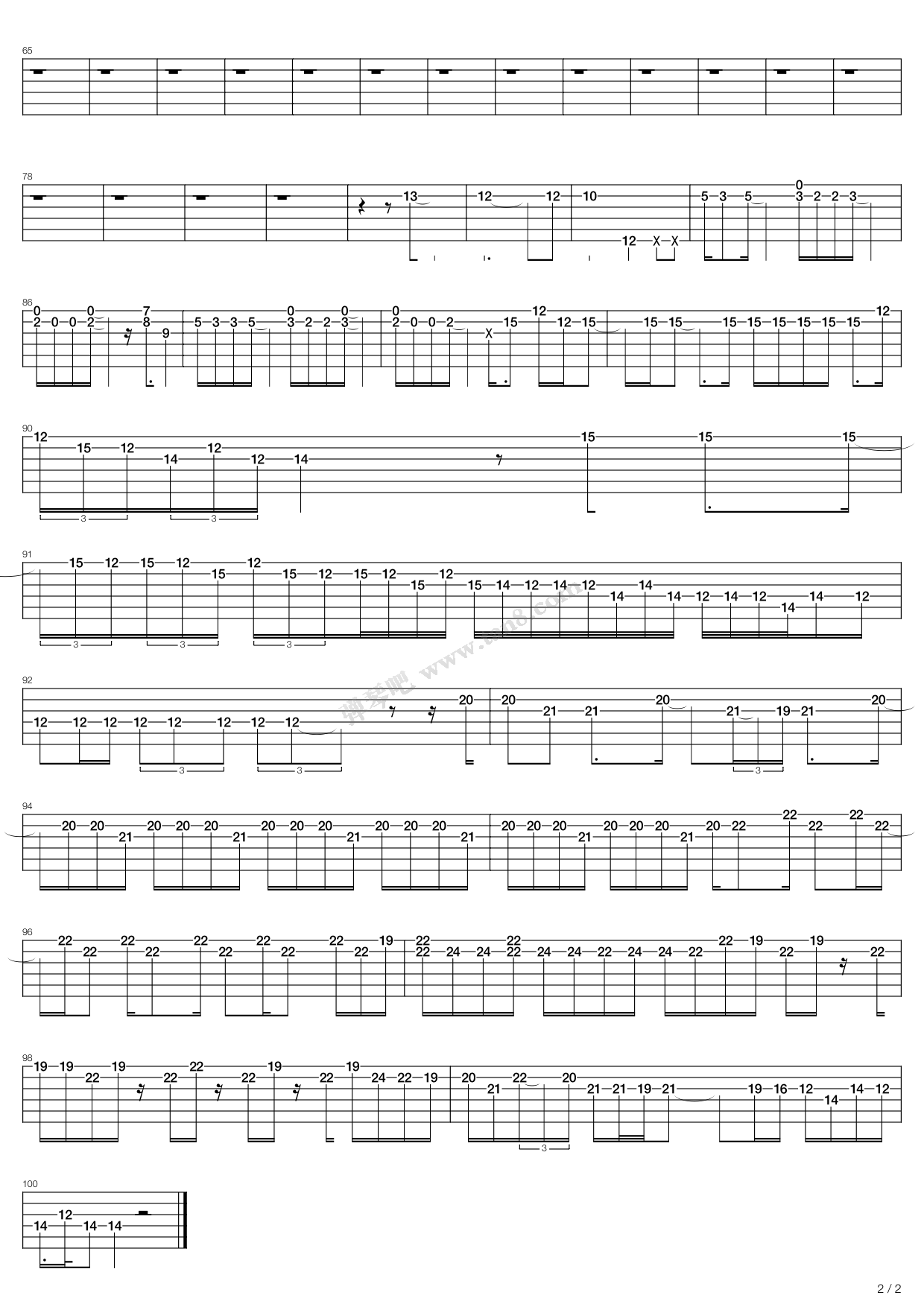 《back in black》,acdc(六线谱 吉他谱吉他谱 第5页