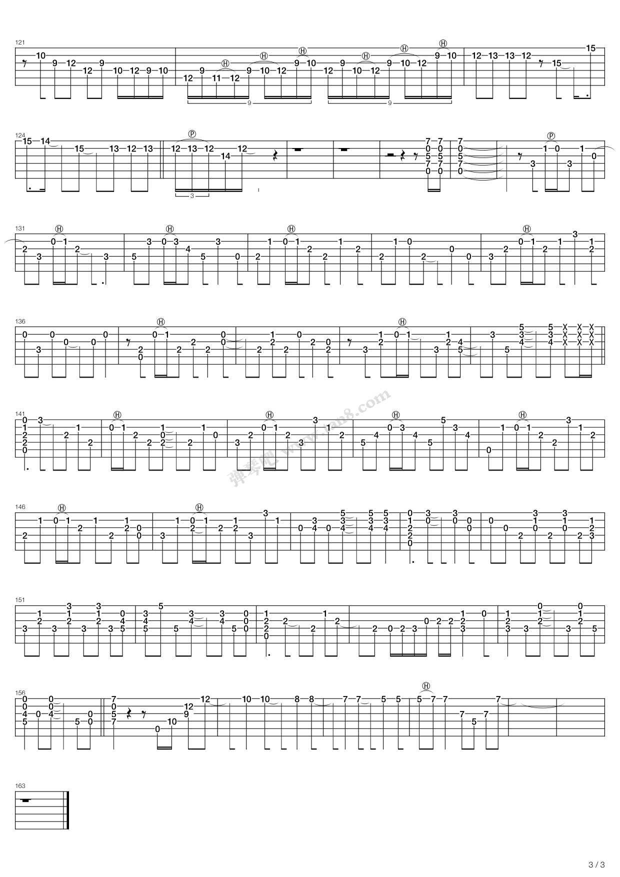 《ophelia》,larc～en～ciel( 调六线吉他谱-虫虫吉他