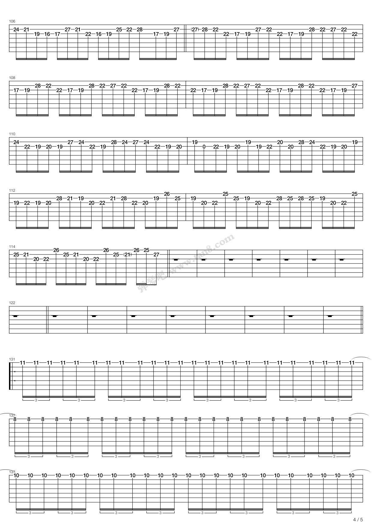 《this spiteful snake》,meshuggah(六线谱 吉他谱吉他谱 第28页