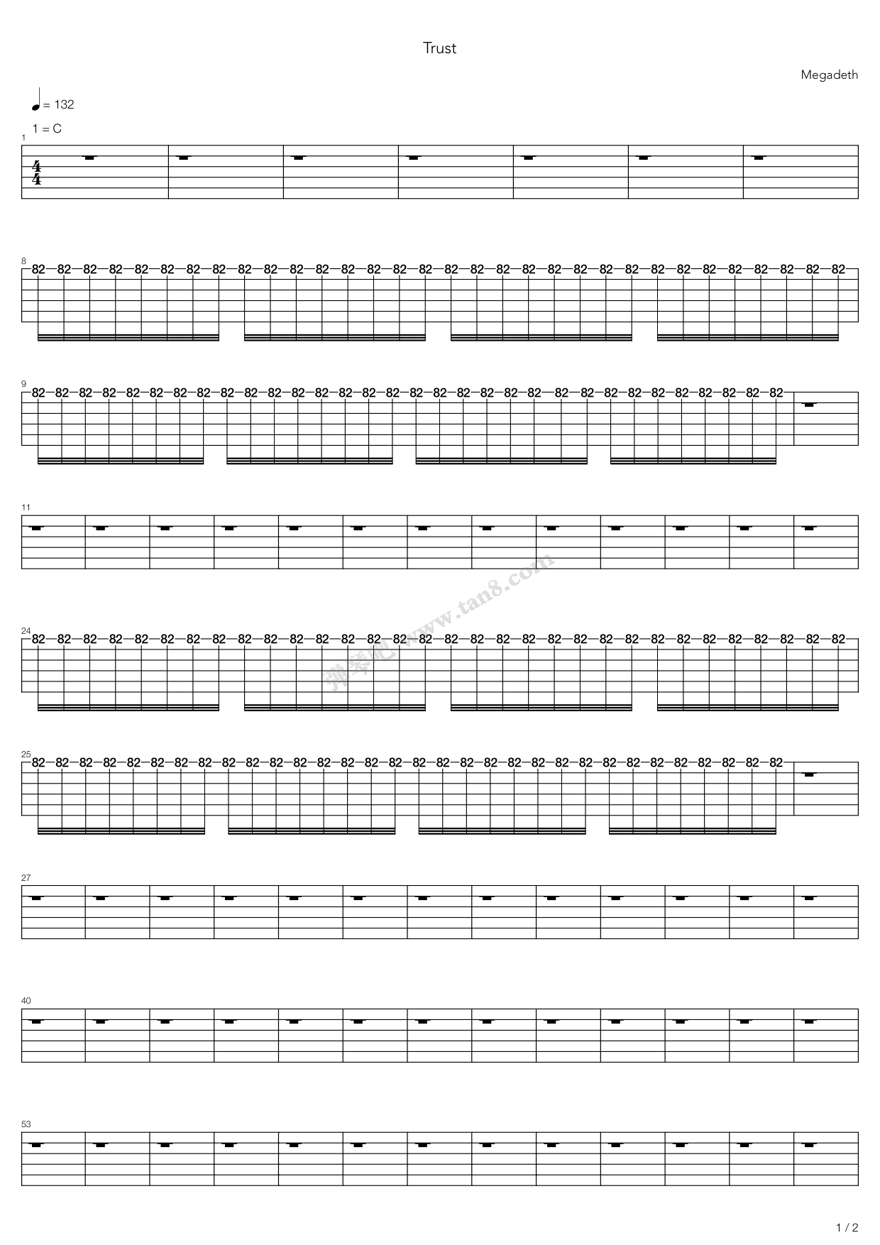 《trust》,megadeth(六线谱 吉他谱吉他谱 第19页