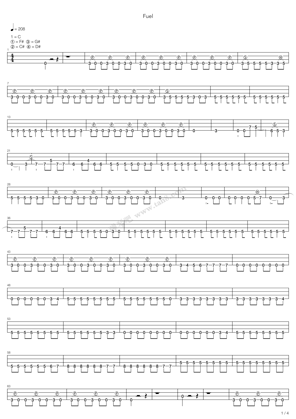 《fuel》,metallica(六线谱 吉他谱吉他谱 第15页