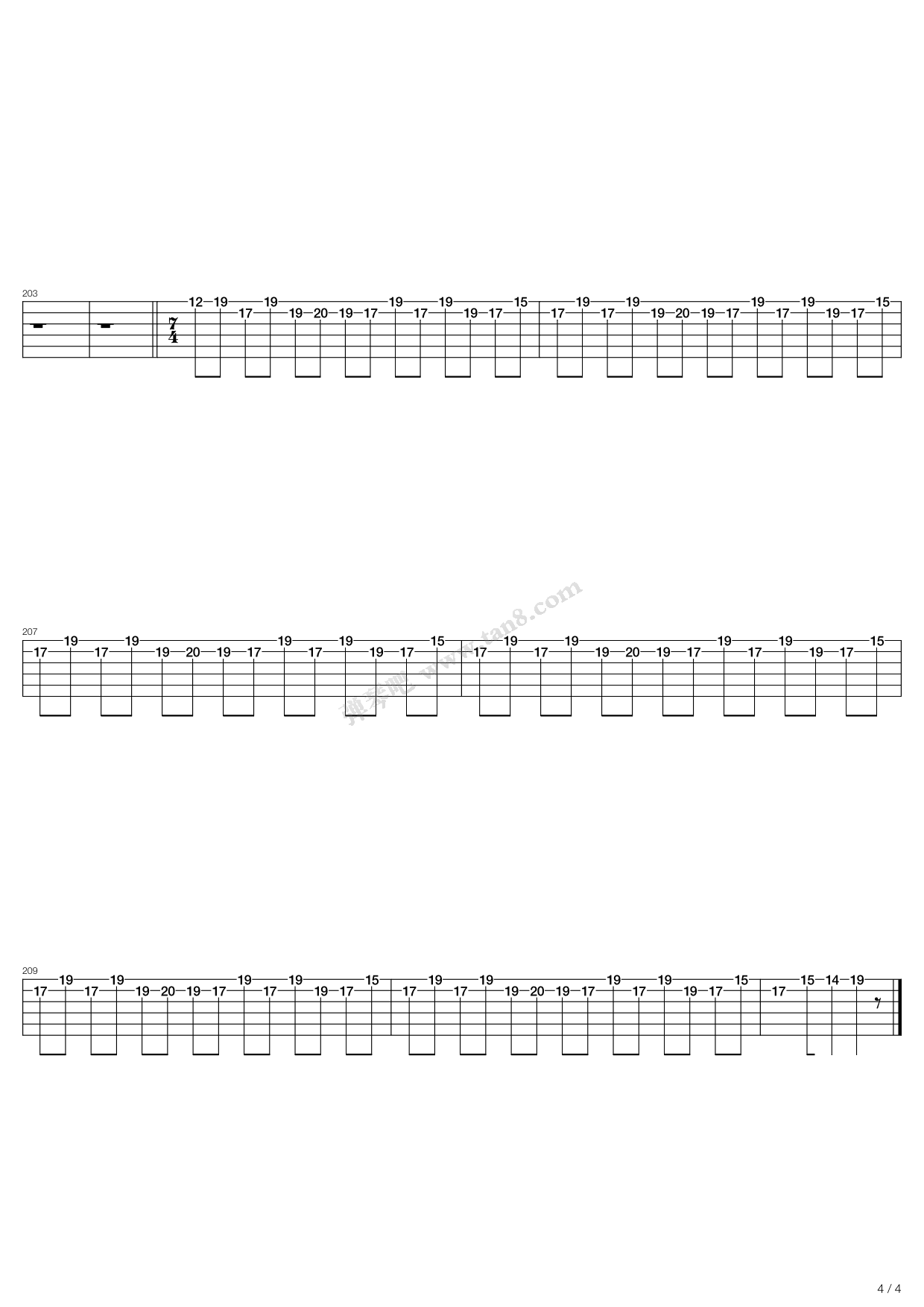 《forsaken》,dream theater(六线谱 吉他谱吉他谱 第4页