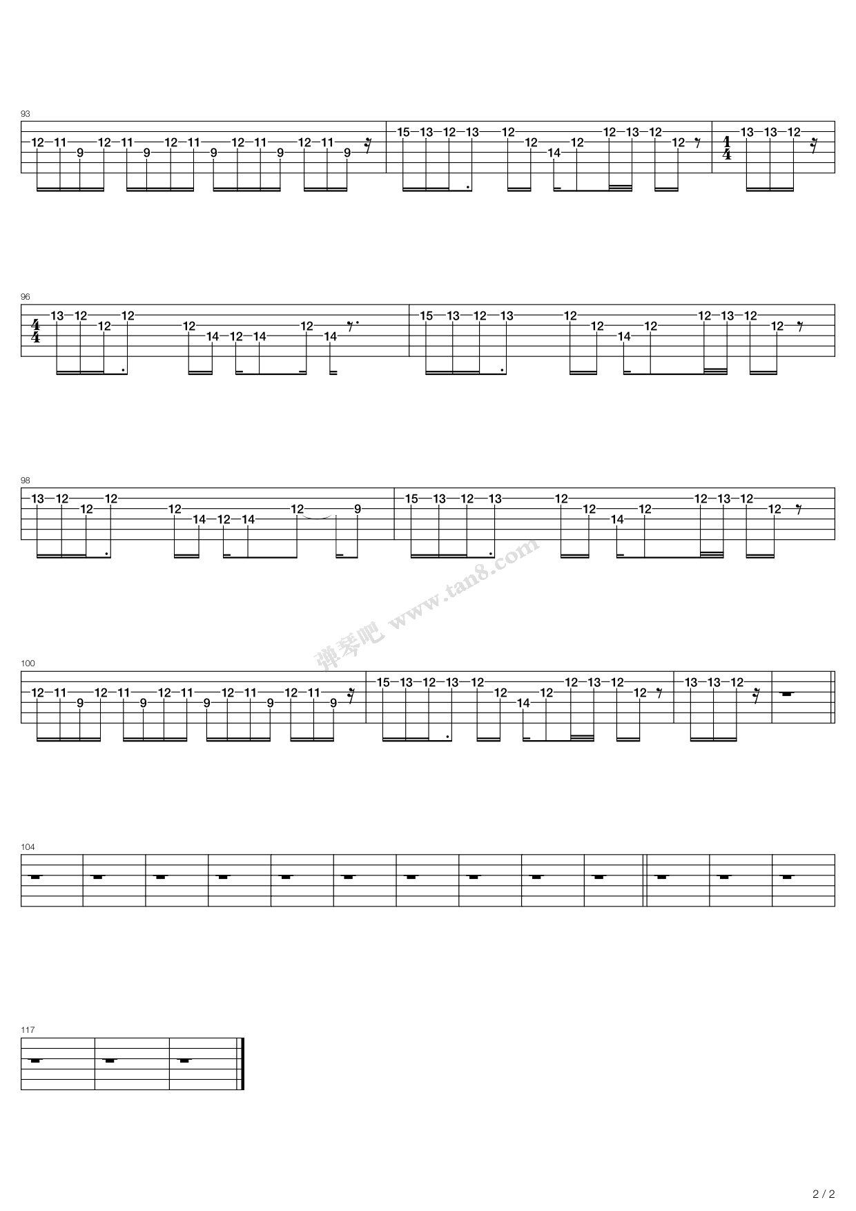 《outside space》,john frusciante(六线谱 吉他谱吉他谱 第11页