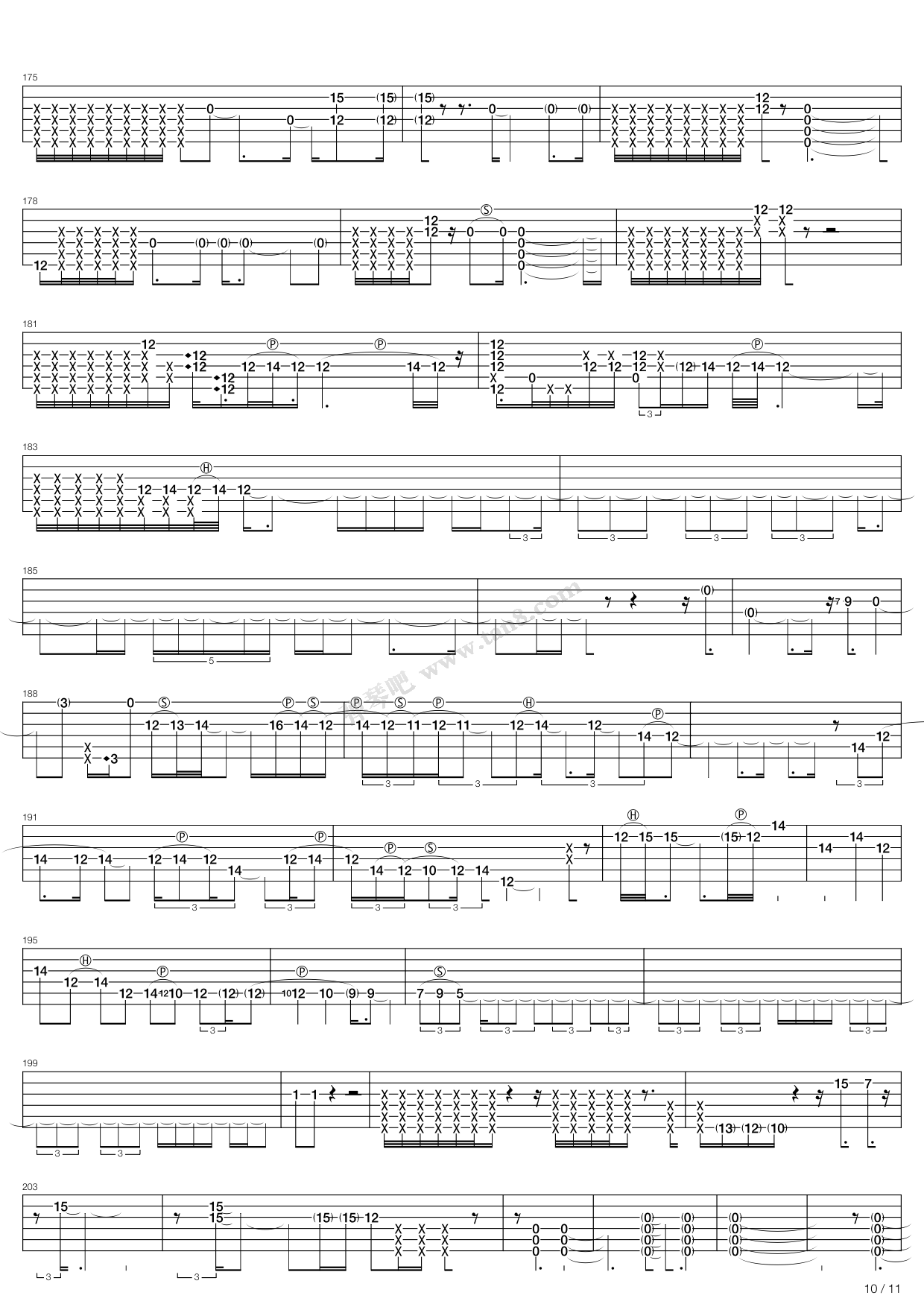 《machine gun》,jimi hendrix(六线谱 吉他谱吉他谱 第10页