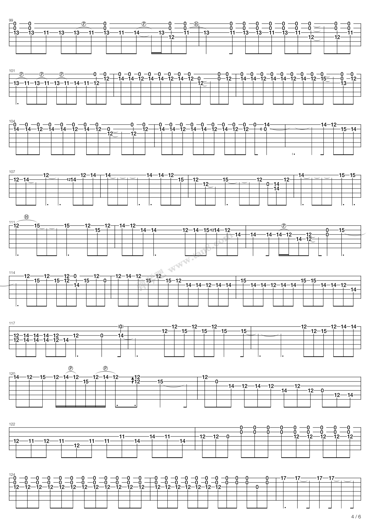 《jam back at the house beginnings》,jimi hendrix(六线谱 吉他谱