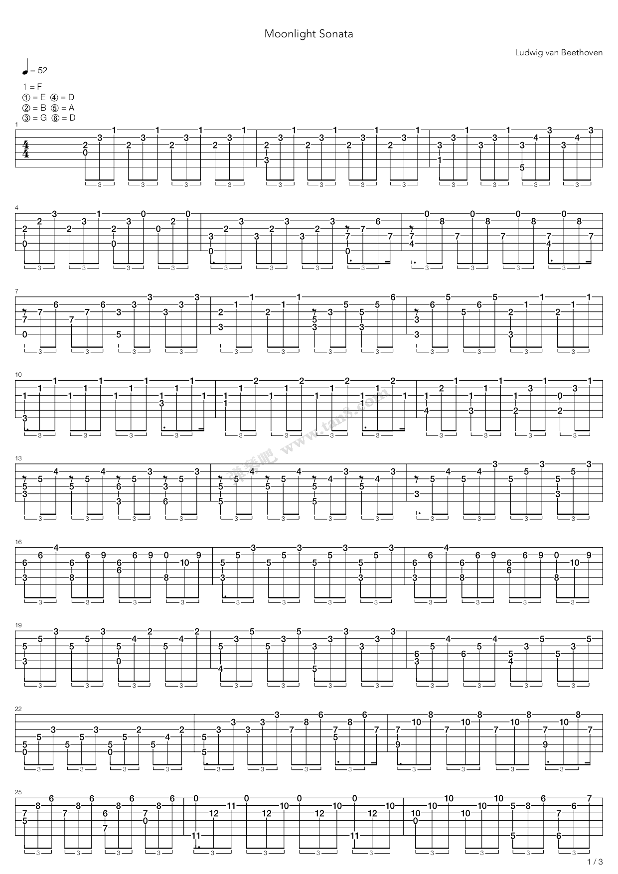 moonlight sonata 吉他谱-虫虫吉他谱免费下载