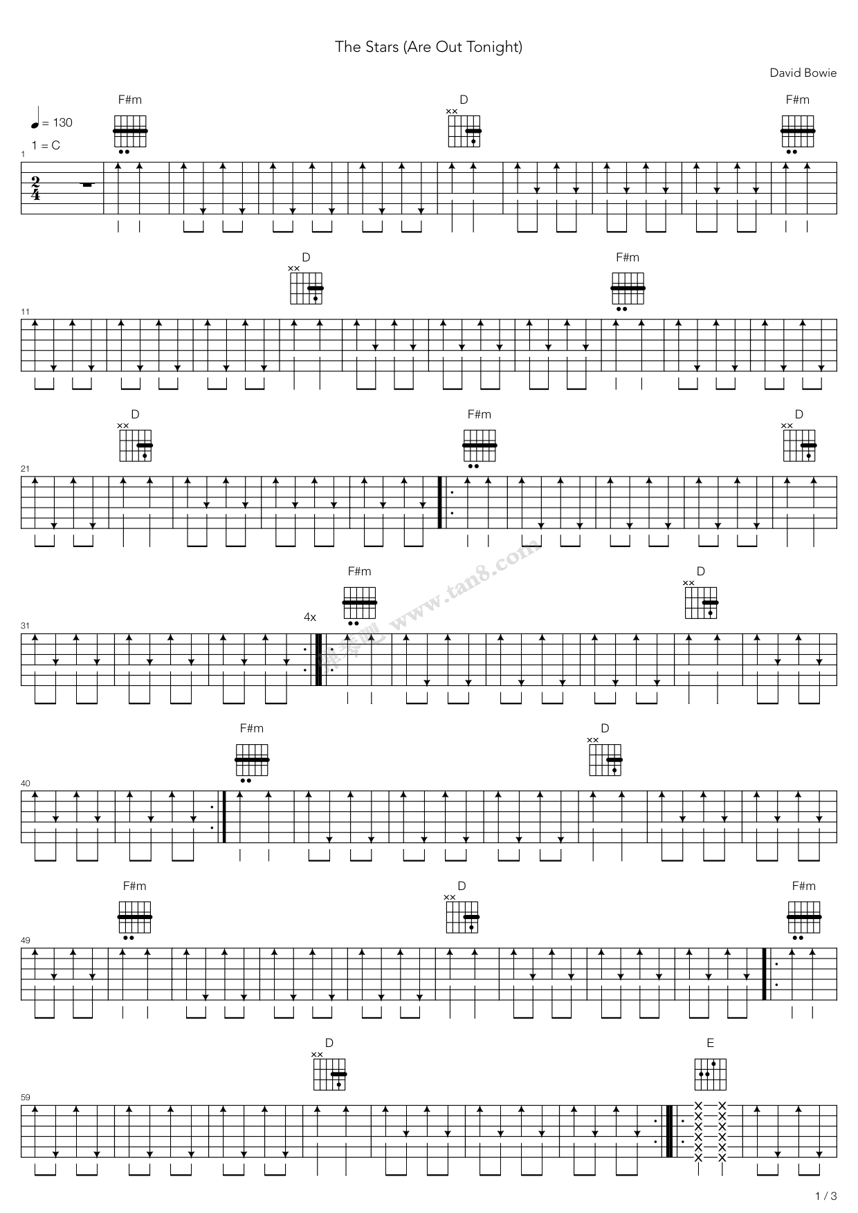 《the stars are out tonight》,david bowie(六线谱 吉他谱吉他谱 第
