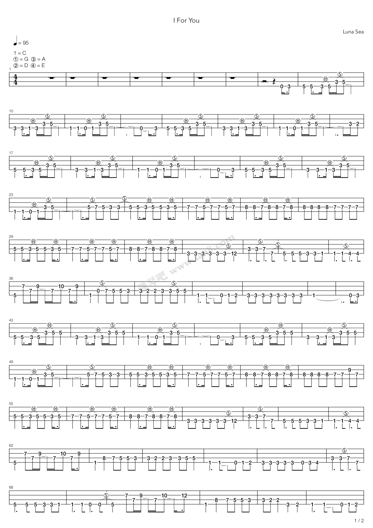 《i for you》,luna sea(六线谱 吉他谱吉他谱 第13页
