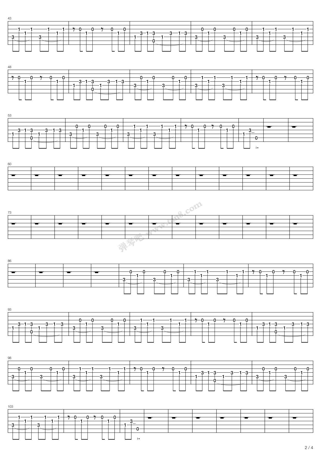 《镜子中》,扭曲的机器(六线谱 吉他谱吉他谱 第5页