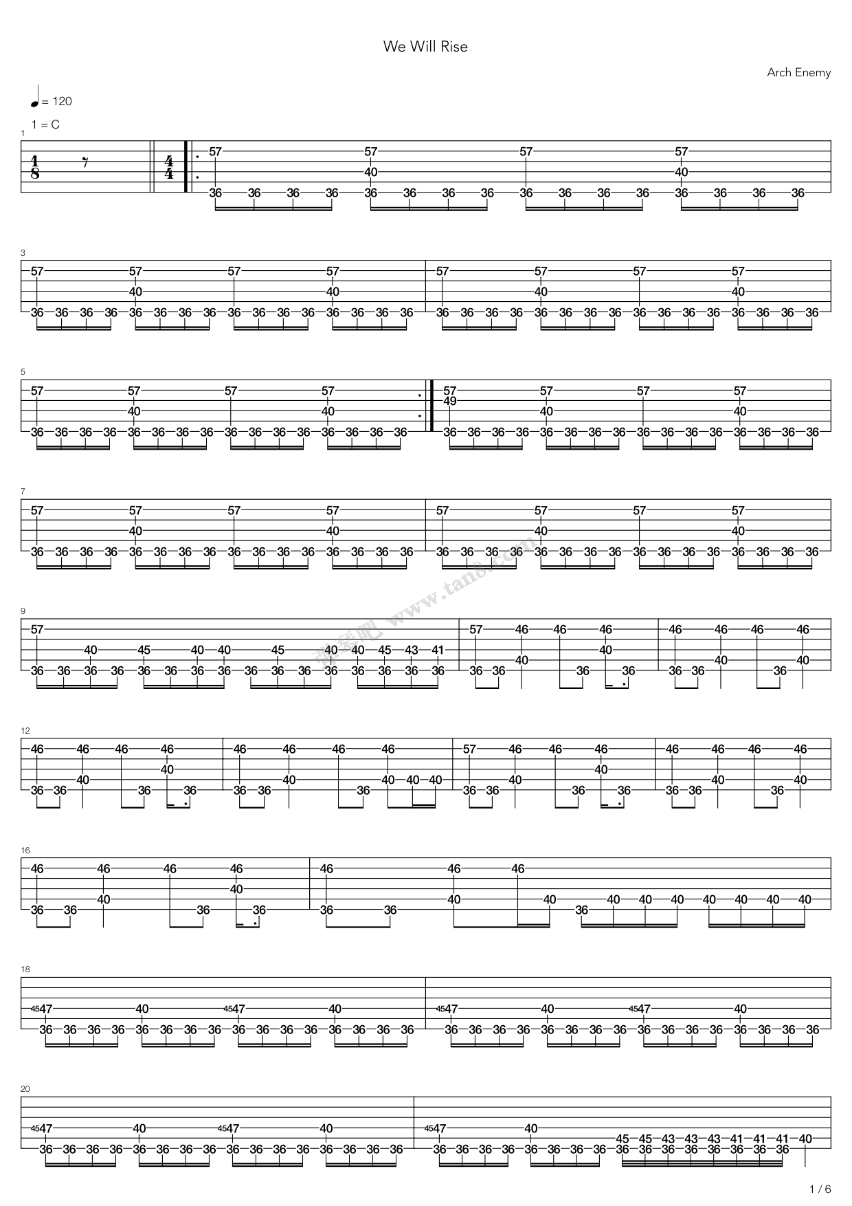 《we will rise》,arch enemy(六线谱 吉他谱吉他谱 第14页