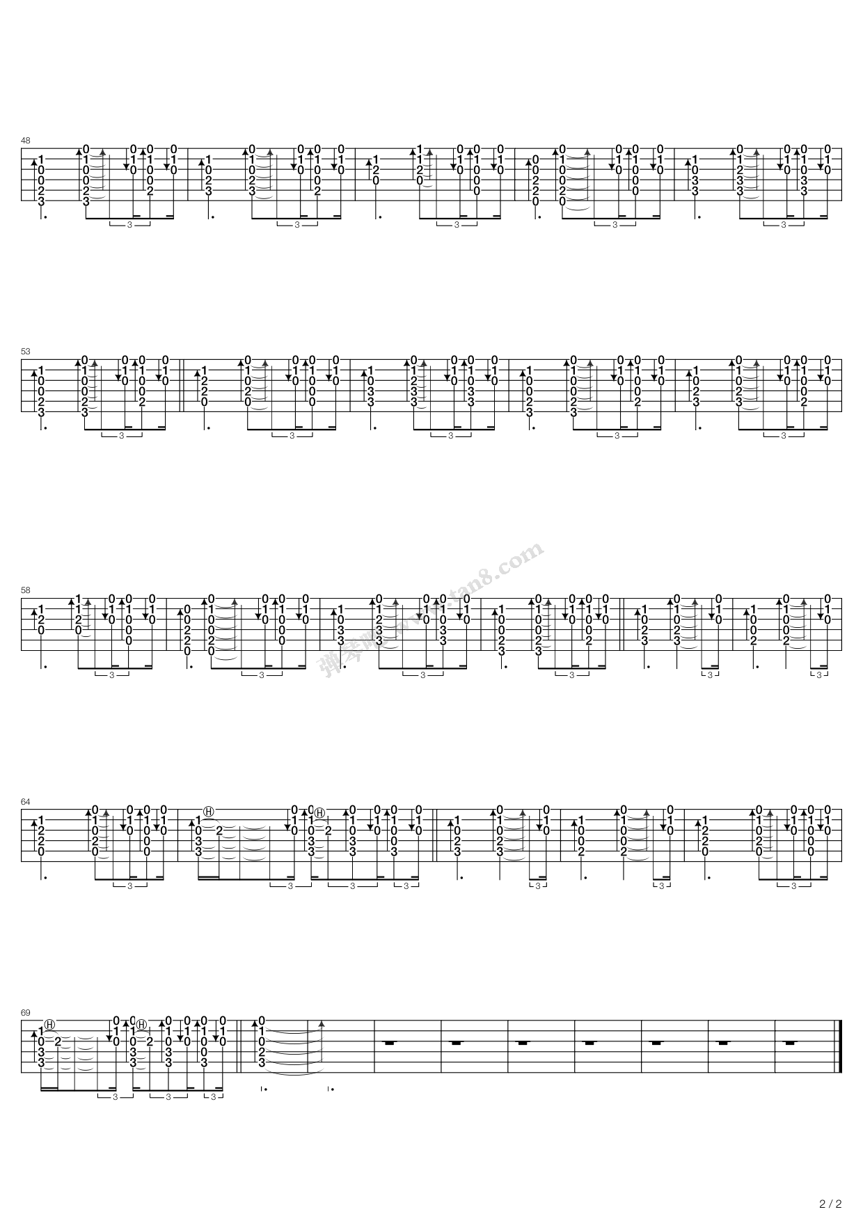 吉他谱 >>《amie》,damien rice(六线谱