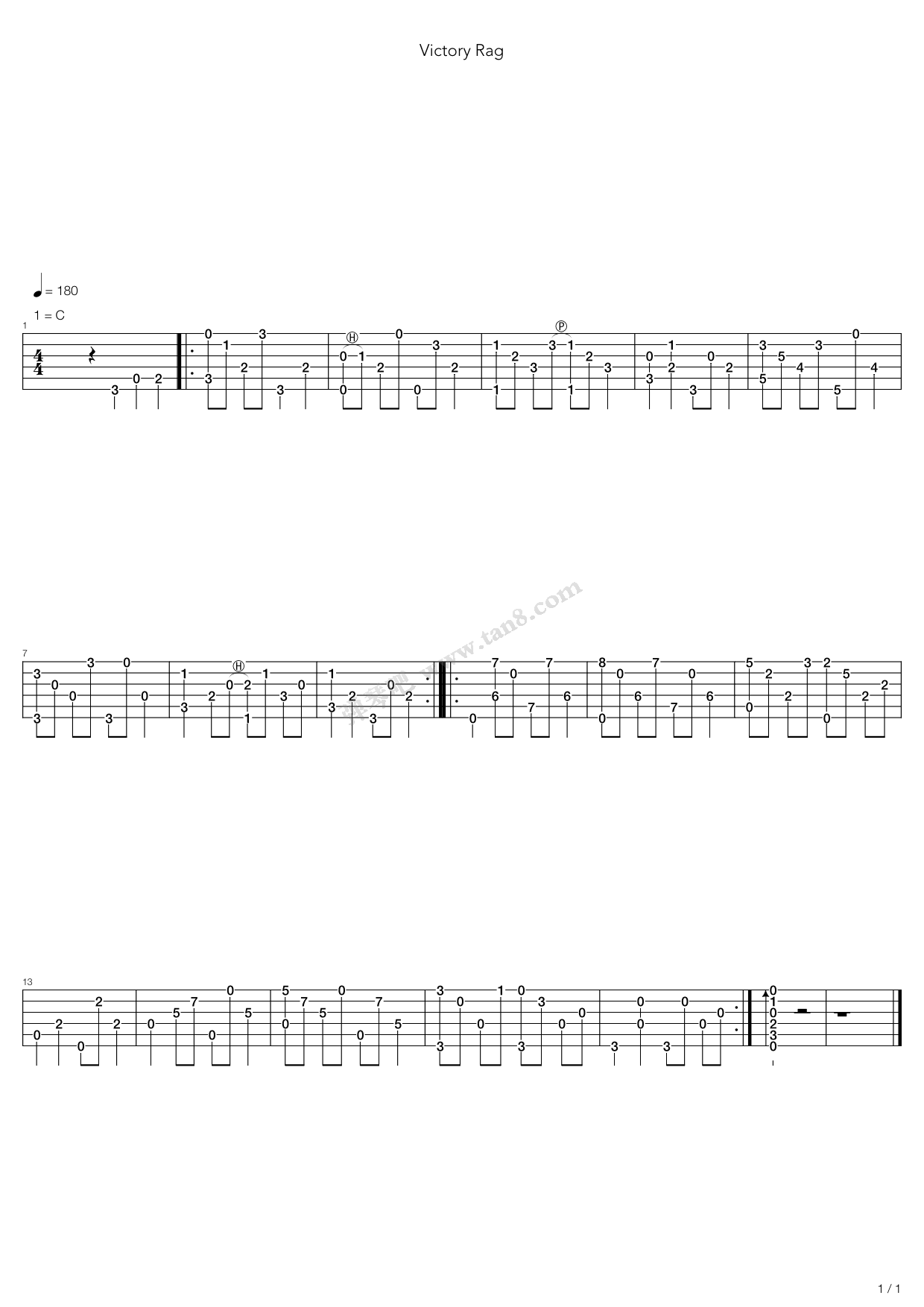 《victory rag》,群星(六线谱 吉他谱吉他谱 第1页