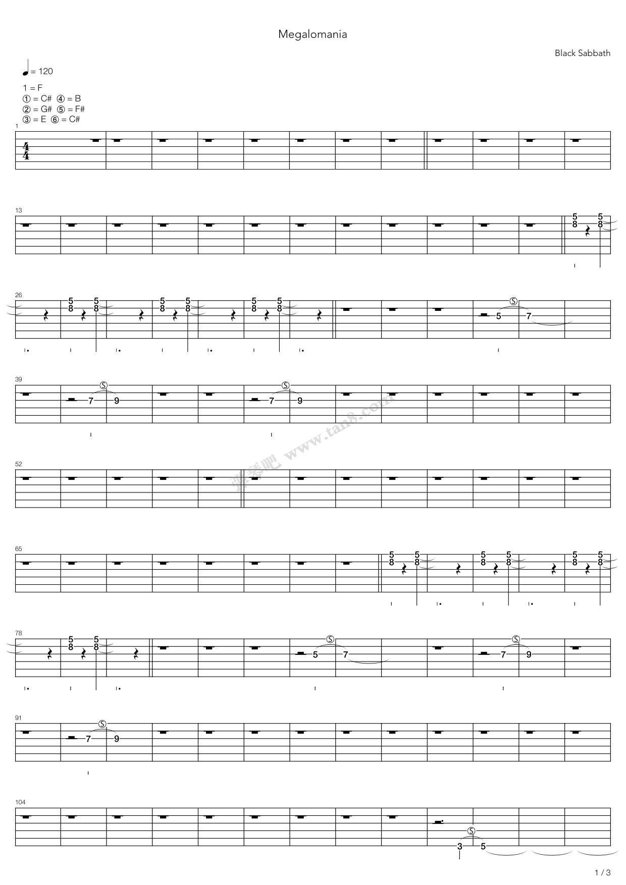 《megalomania》,black sabbath(六线谱 吉他谱吉他谱 第7页