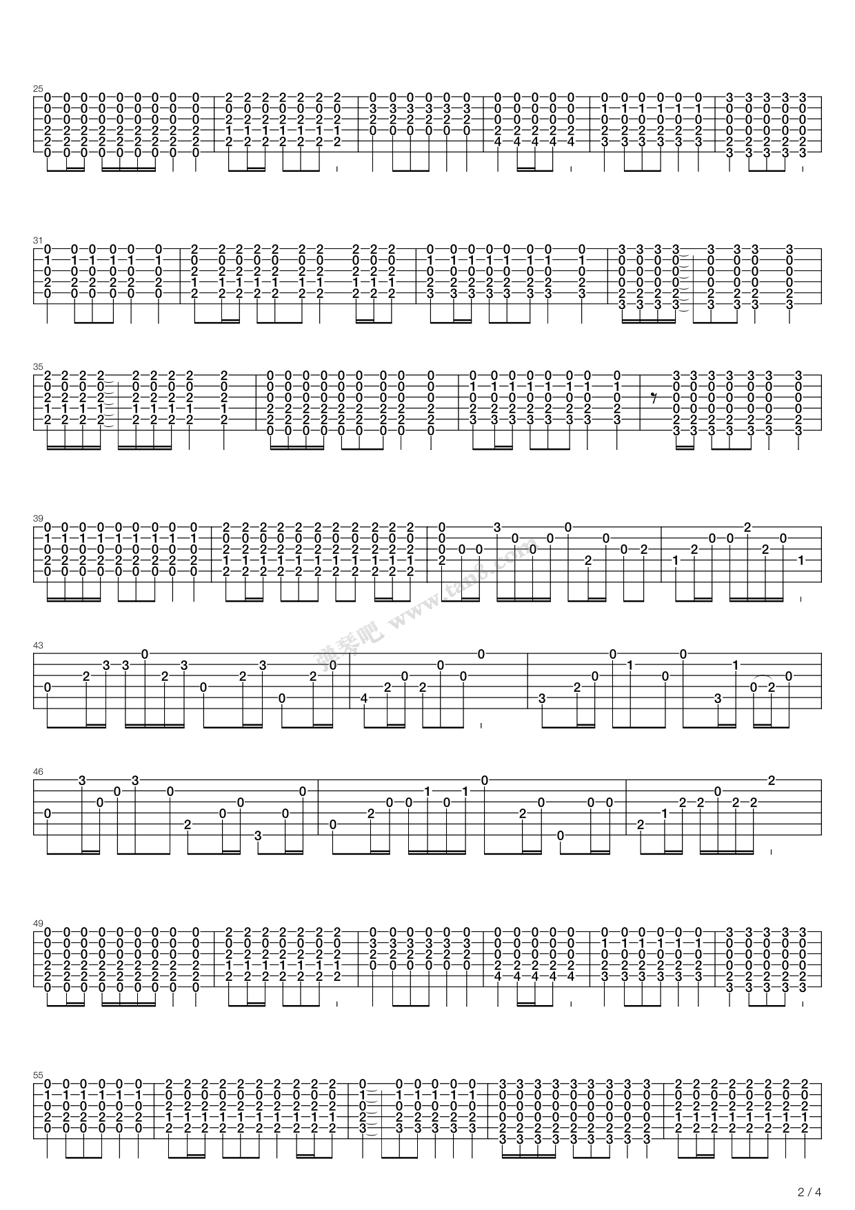 《hotel california (加州旅馆)》,eagles(六线谱 吉他谱吉他谱 第2页