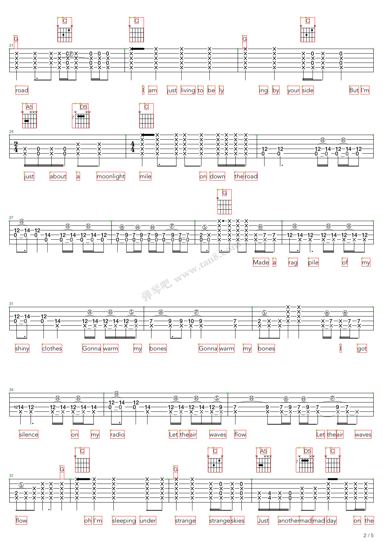 moonlight mile 吉他谱-虫虫吉他谱免费下载