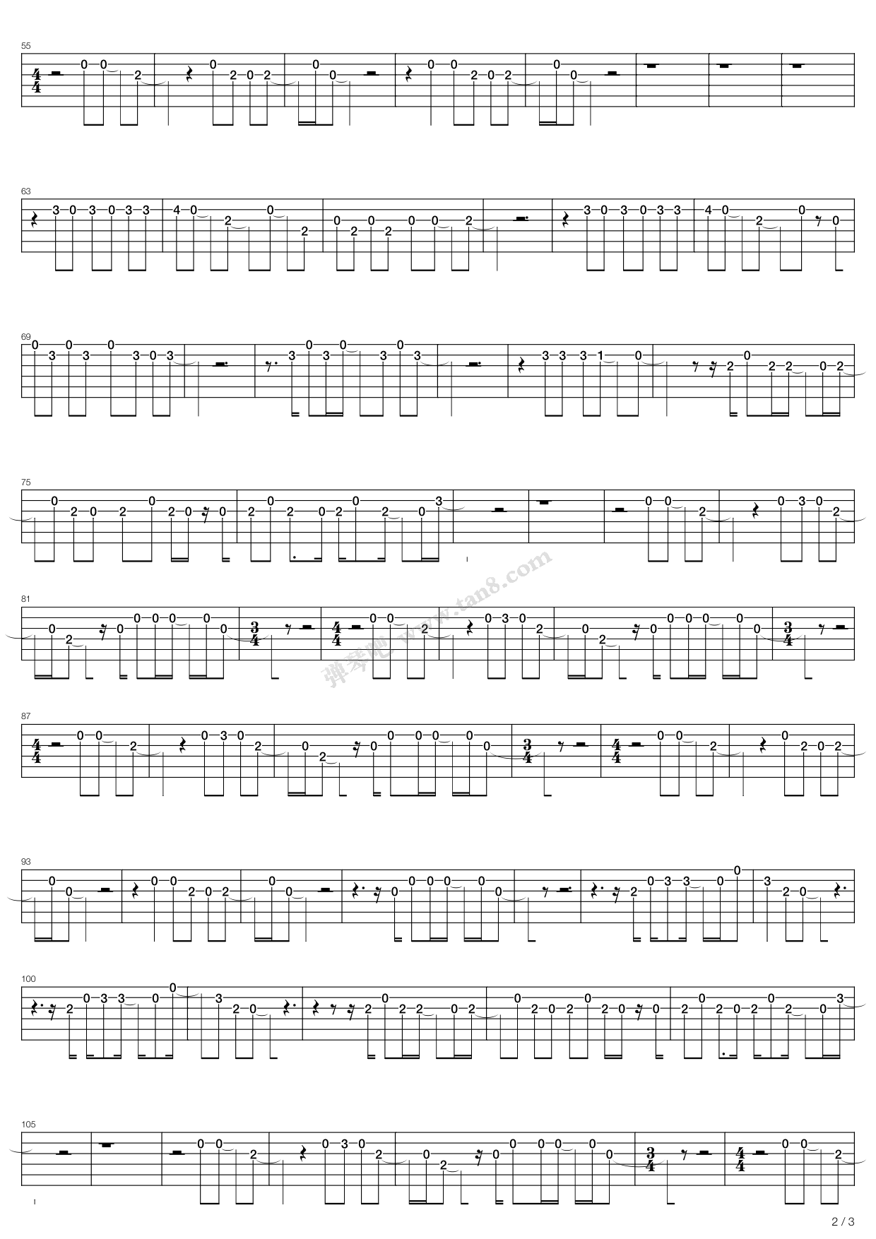 《stand by me,oasis(六线谱 吉他谱吉他谱 第2页