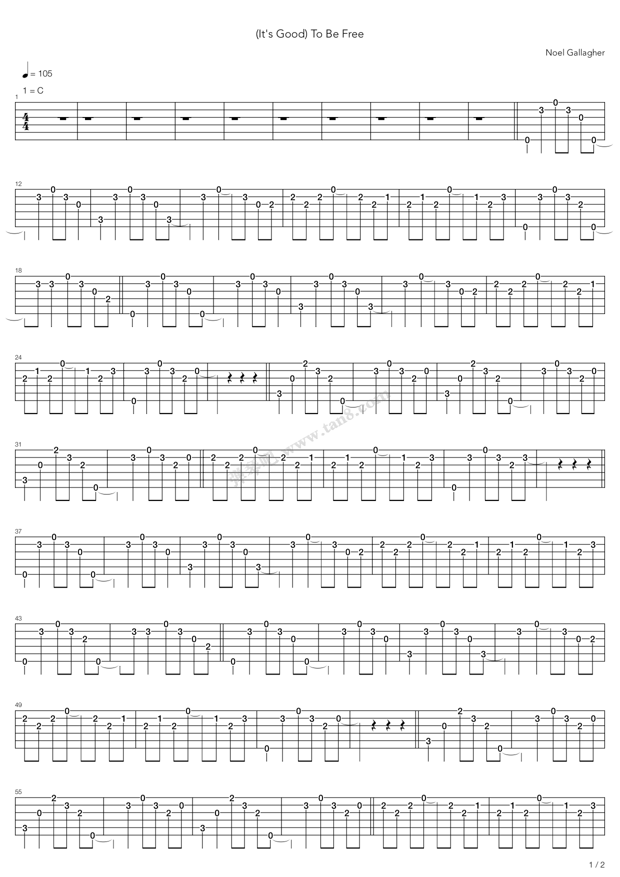 《its good to be free》,oasis(六线谱 吉他谱吉他谱 第13页