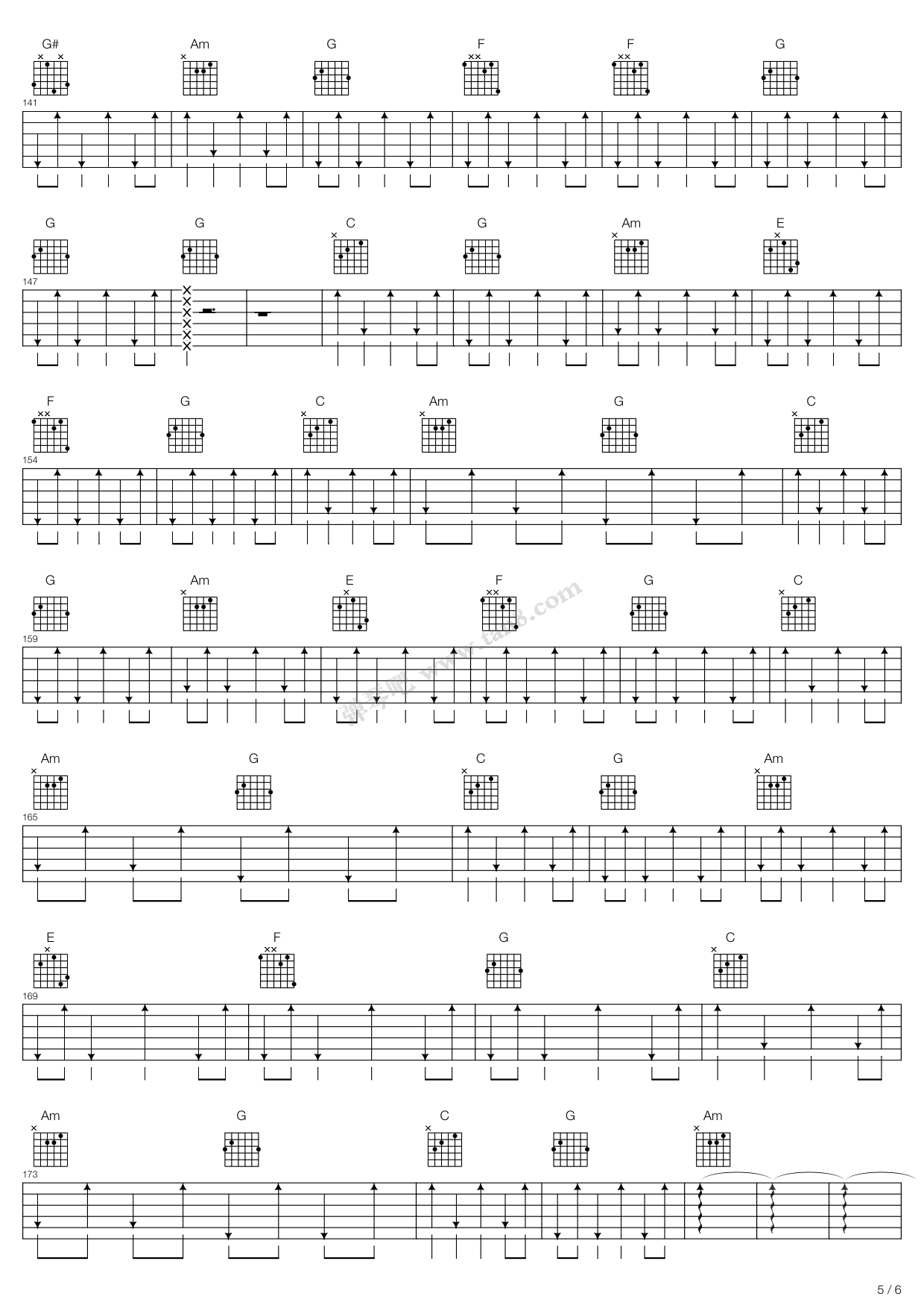 《dont look back in anger》,oasis(六线谱 吉他谱吉他谱 第7页