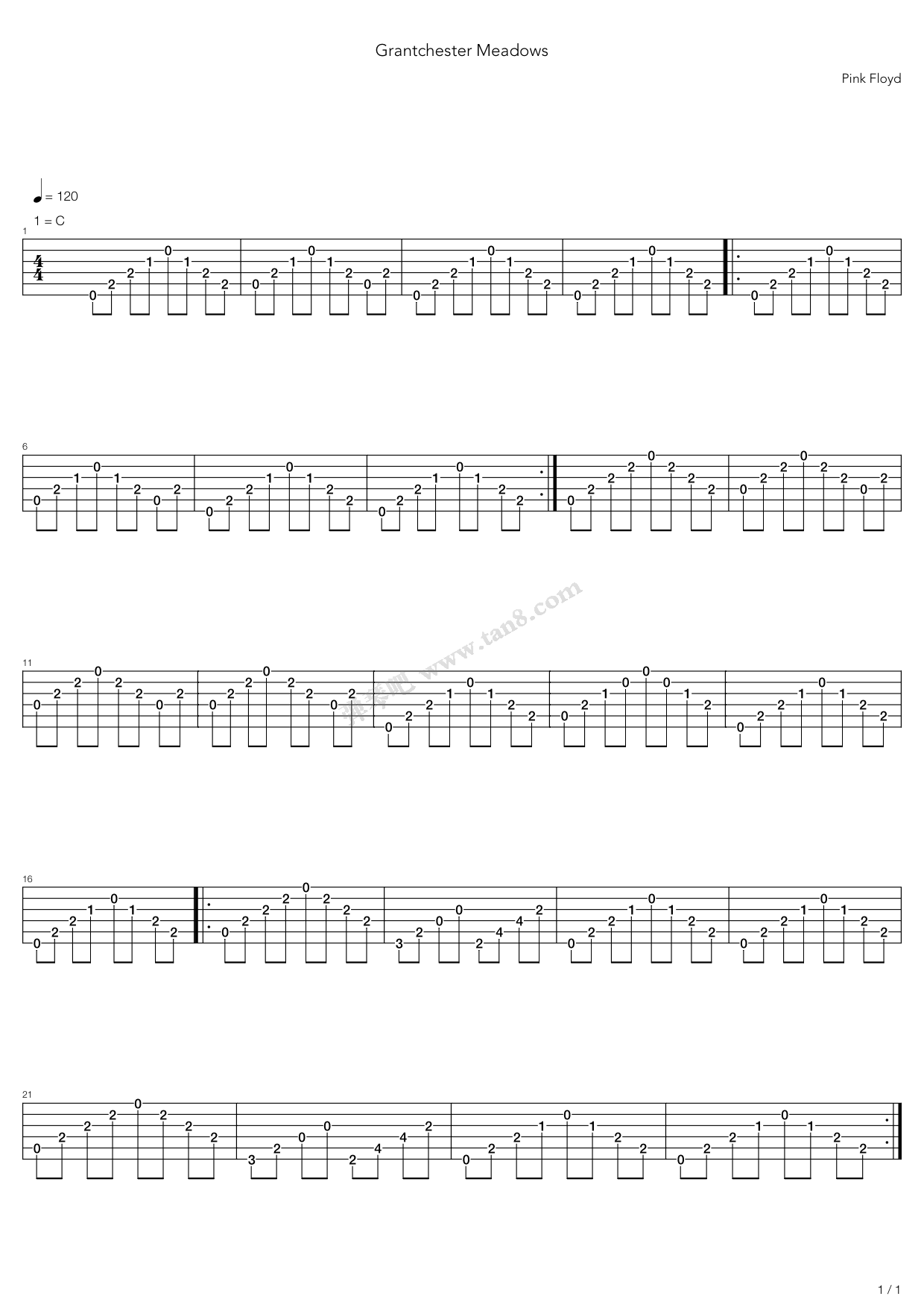 《grantchester meadows》,pink floyd(六线谱 吉他谱吉他谱 第2页