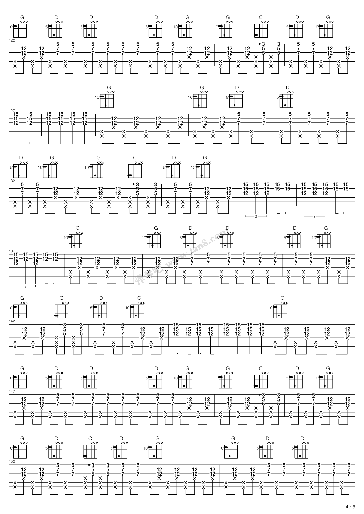 《红枫叶随想曲》,周维(六线谱 吉他谱吉他谱 第6页