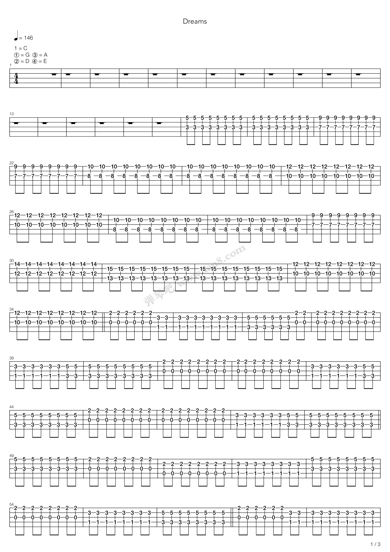 《dreams》,van halen (范·海伦)(六线谱 吉他谱吉他谱 第16页