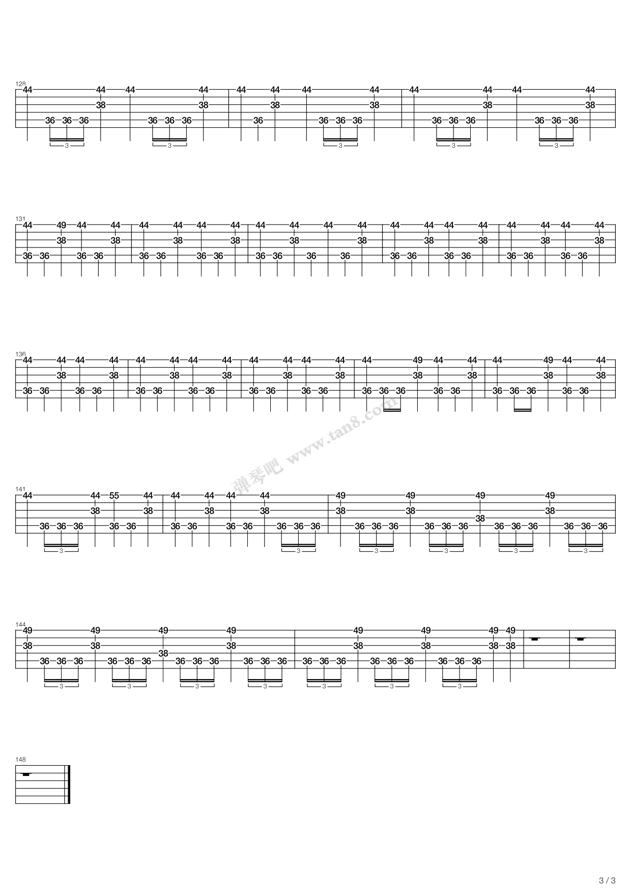 《anesthesia(pulling teeth,metallica(六线谱 吉他谱吉他谱 第6