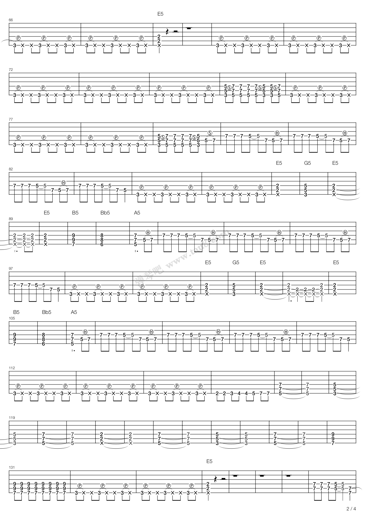 《fuel》,metallica(六线谱 吉他谱吉他谱 第2页