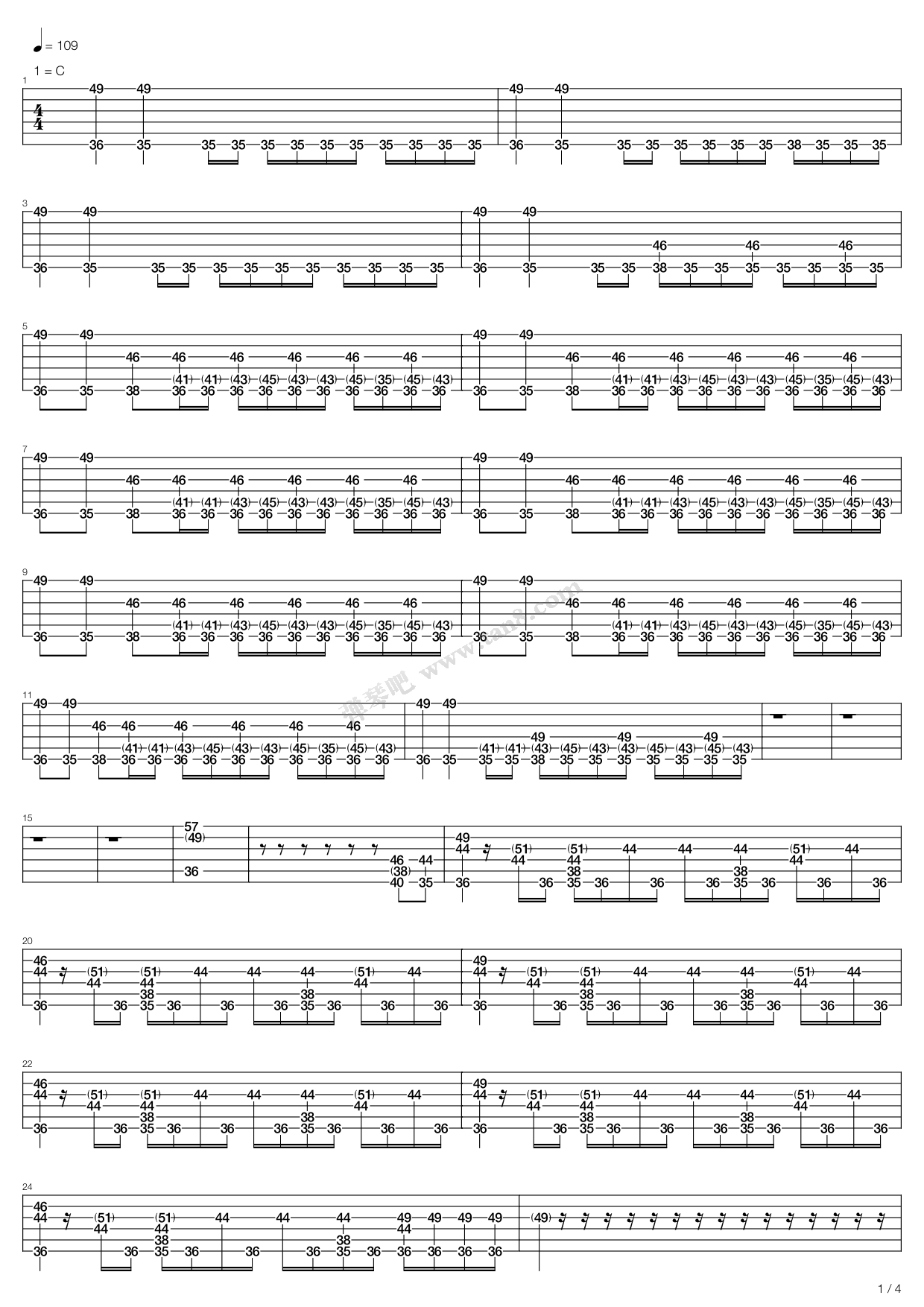 Music Box Innards Buckethead六线谱 调六线吉他谱 虫虫吉他谱免费下载