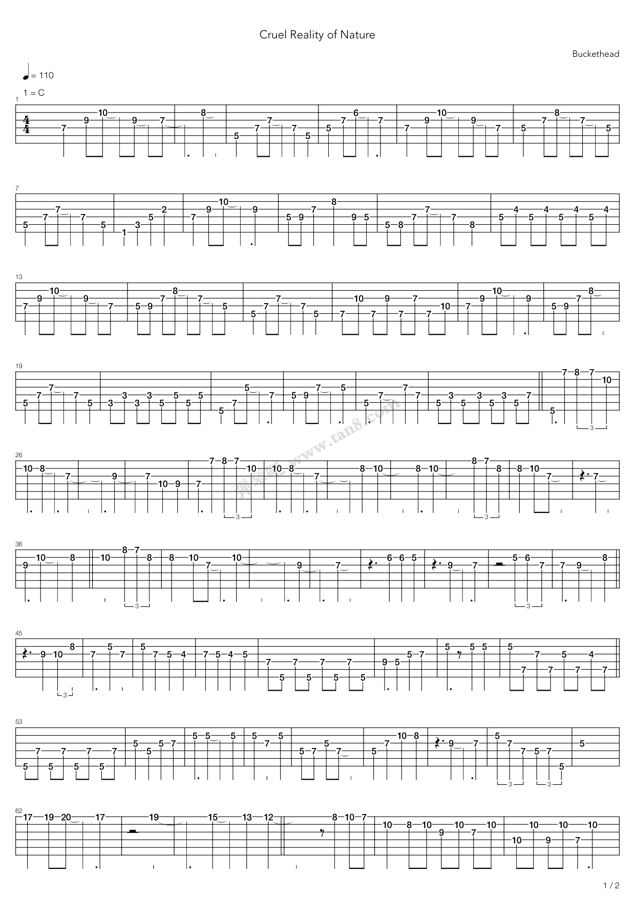 《cruel reality of nature》,buckethead(六线谱 吉他谱吉他谱 第3页