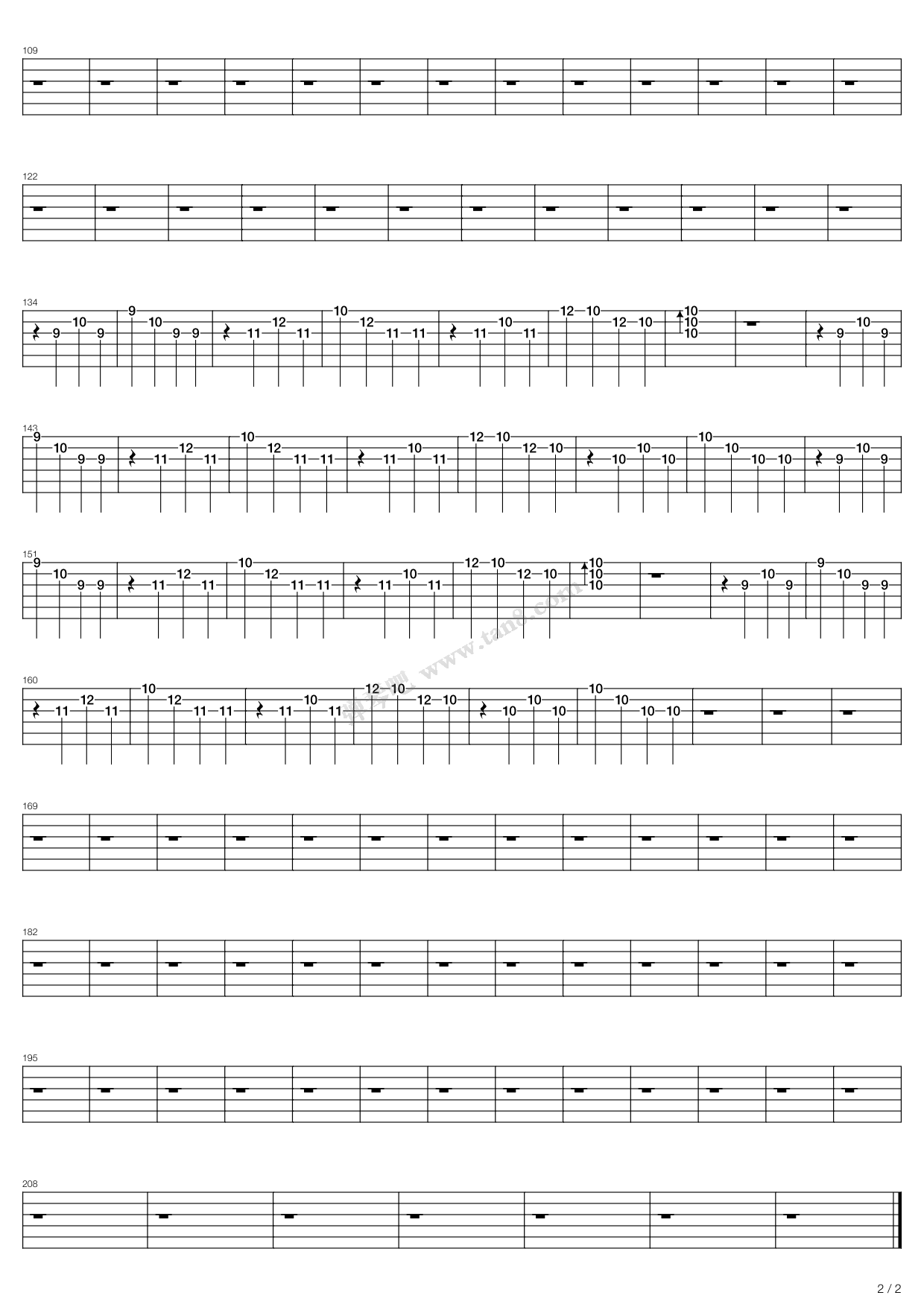 《tnt》,metallica(六线谱 吉他谱吉他谱 第5页